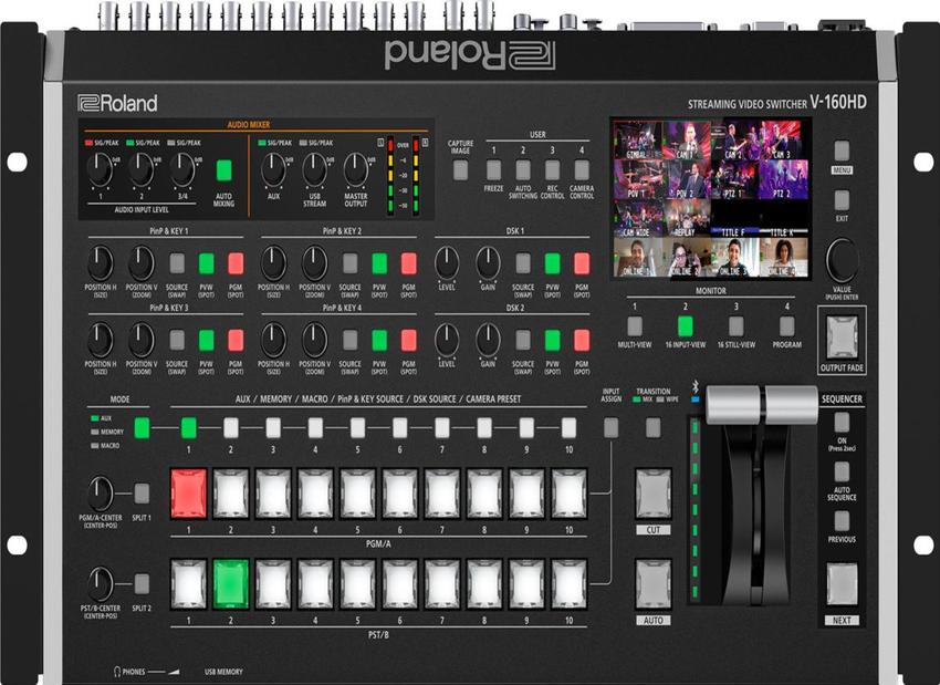 Roland V-160 HD Streaming Video Switcher IN: 8x HDMI / 8x SDI, OUT: 3x HDMI / 3x SDI, USB-C, RJ45
