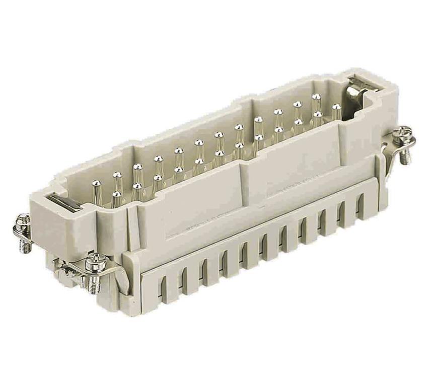 Harting HB-24 SS, Steckereinsatz mit Käfigzugfeder ES-M Stifteinsatz, Käfigzugfederanschluß