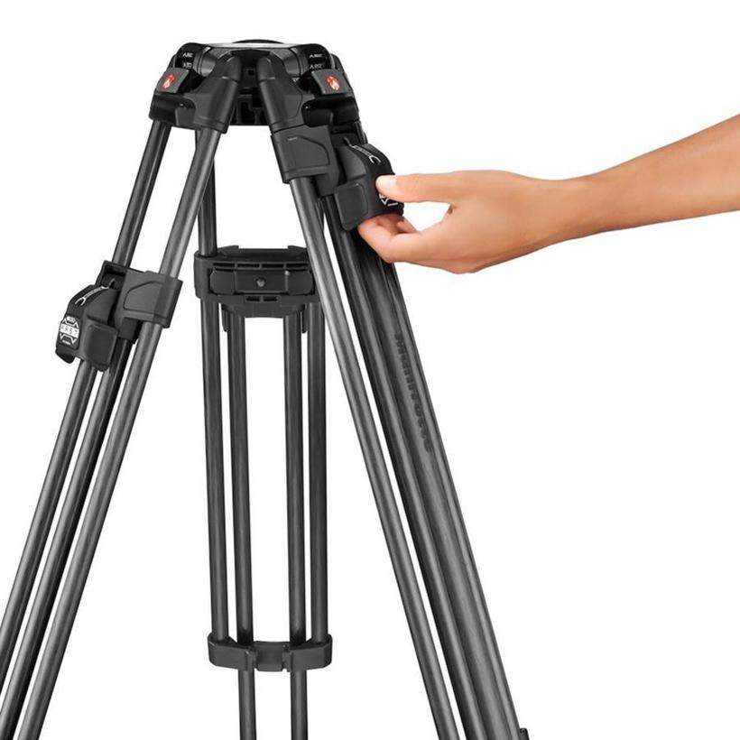 MANFROTTO Videokopf Nitrotech 608 mit Stativ 645 Fast Twin Carbon und Tasche
