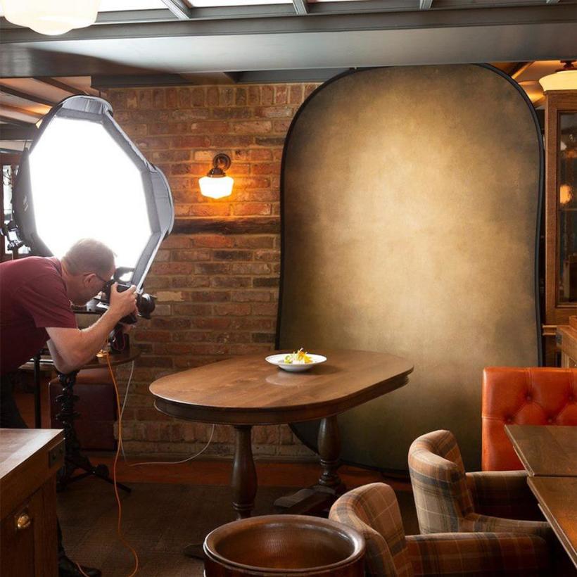 Manfrotto Vintage Hintergrund faltbar (1,5 x 2,1m) Tobacco/Olive