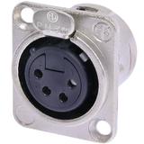 Neutrik 4pol-XLR Chassisbuchse, Lötanschlüsse vernickeltes Gehäuse, Silber beschichtete Kontakte