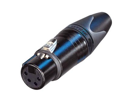 Neutrik 4pol-XLR Kabelbuchse, schwarz-verchromtes Gehäuse Gold beschichtete Kontakte