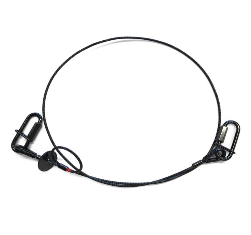 Saveking® Fangseil 4mm, 0.60m lang, 40Kg, SCHWARZ mit Dämpfungselement, 2x SVG Notglieder & CE BGV C1 Plakette