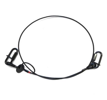 Saveking® Fangseil 4mm, 0.60m lang, 40Kg, SCHWARZ mit Dämpfungselement, 2x SVG Notglieder & CE BGV C1 Plakette