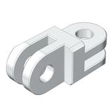 Litec KHL90RA 90° double fork aluminium connector, right