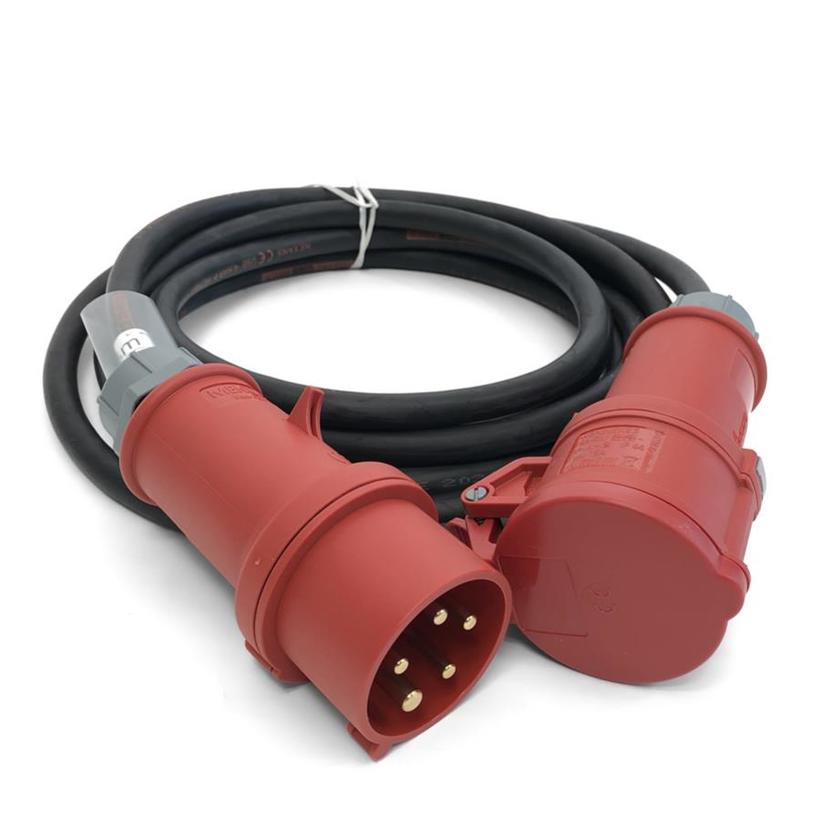 Ultralite CEE Kabel Profi, 16A, 5pol, H07RN-F, 5x2.5mm², 05m mit Beschriftungstülle / Mennekes Stecker & Buchse ROT