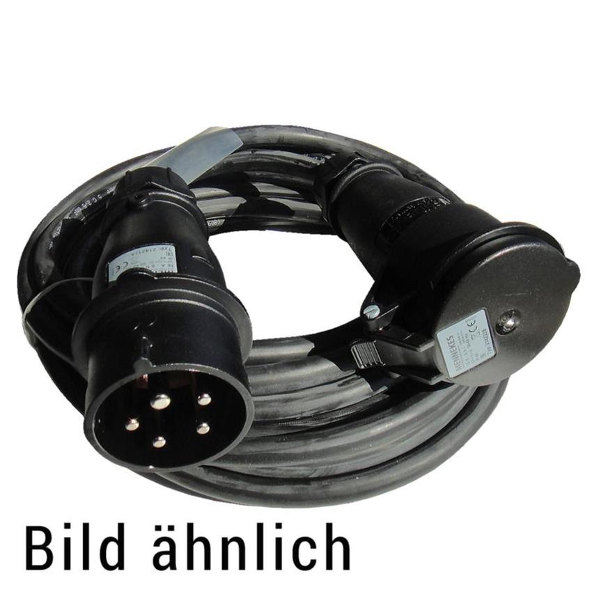 Ultralite CEE Kabel Profi, 16A, 5pol, H07RN-F, 5x2.5mm², 20m mit Beschriftungstülle / Mennekes Stecker & Buchse SCHWARZ