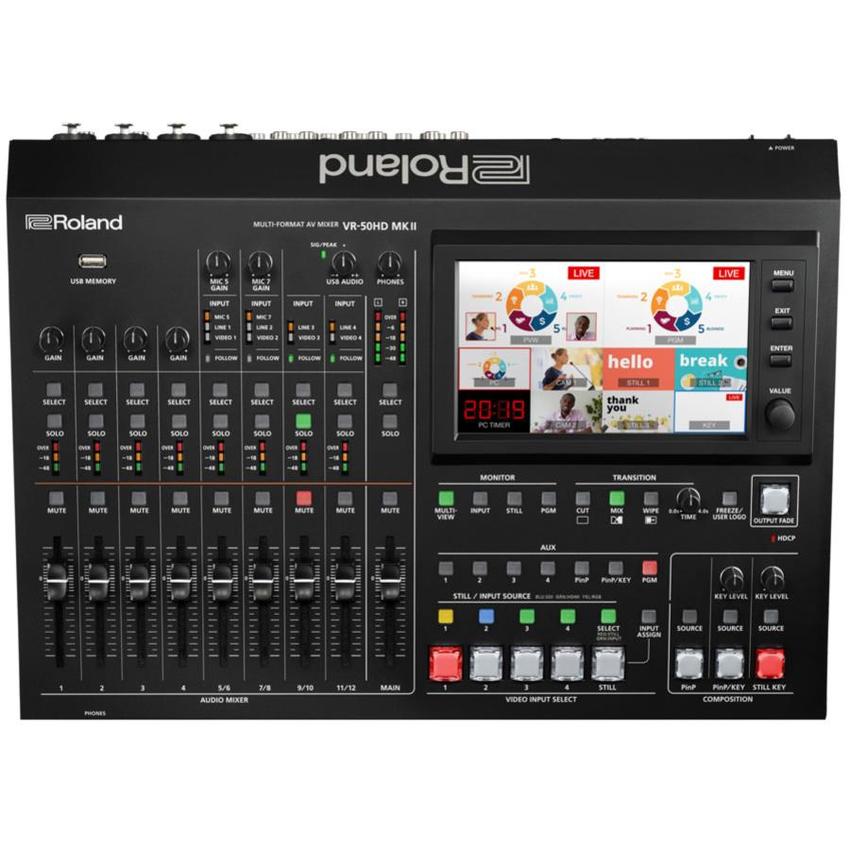 Roland VR-50HD, Multi Format Video Switcher, 12 Eingänge 4 Kanäle Video, USB 3.0 Web-Straming und Aufnahme,