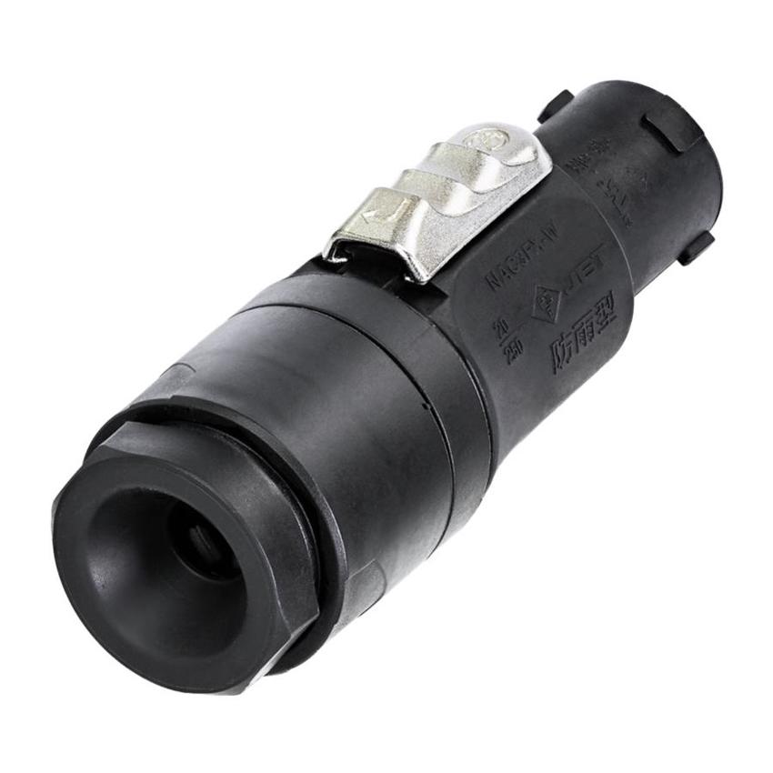 Neutrik 3pol Kabelbuchse mit Verriegelung, power-in, 230V, 16A, max. 2.5mm², Schraubanschl., Serie: PowerCon TRUE1