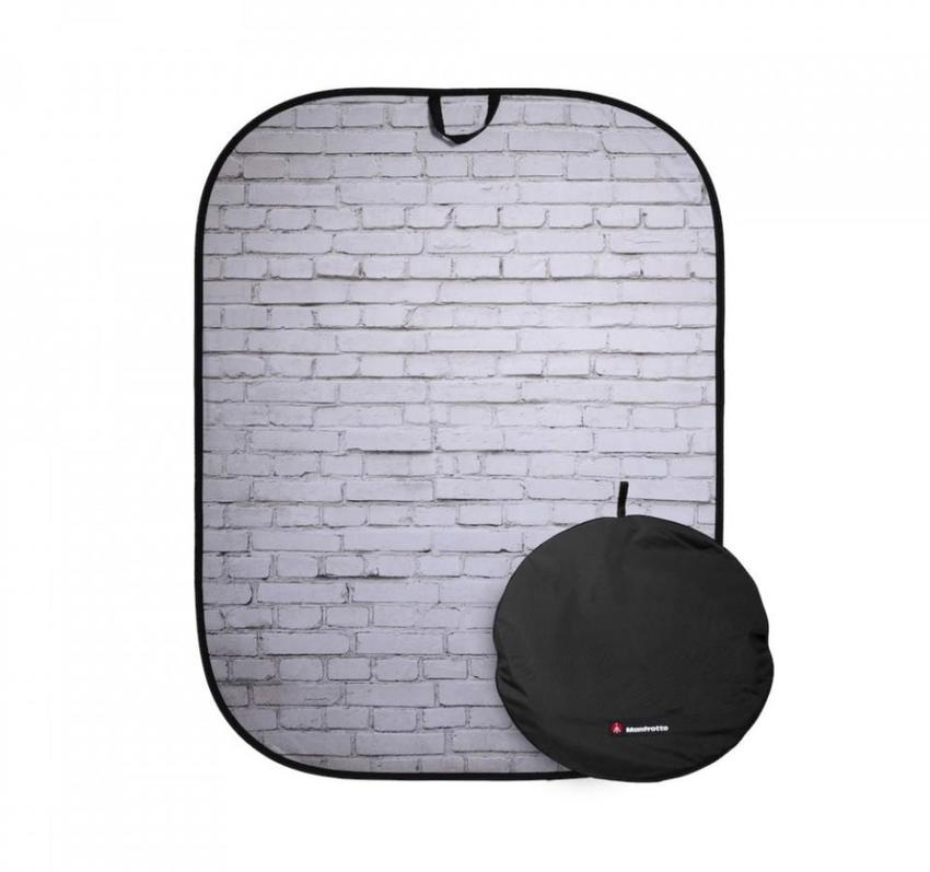 Manfrotto Textilhintergrund Urban (1,5m x 2,1m) Painted White/Industrial Grey Brick