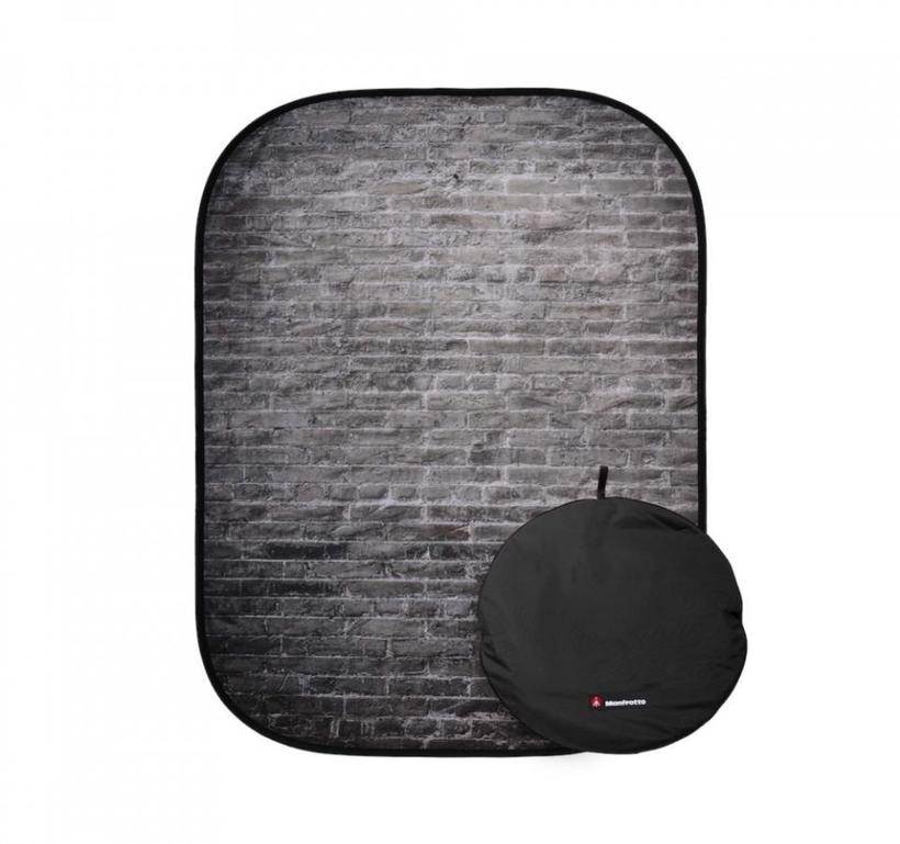 Manfrotto Textilhintergrund Urban (1,5m x 2,1m) Painted White/Industrial Grey Brick