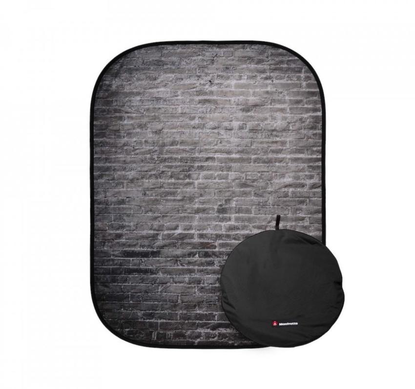 Manfrotto Textilhintergrund Urban (1,5m x 2,1m) Painted White/Industrial Grey Brick