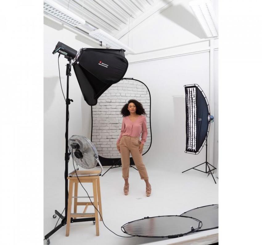 Manfrotto Textilhintergrund Urban (1,5m x 2,1m) Painted White/Industrial Grey Brick