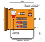 Merz Endverteilerschrank  TYP: EV 63/22-6/G/E/X Endverteilerschrank 44kVA, IP44, mit  Untergestell