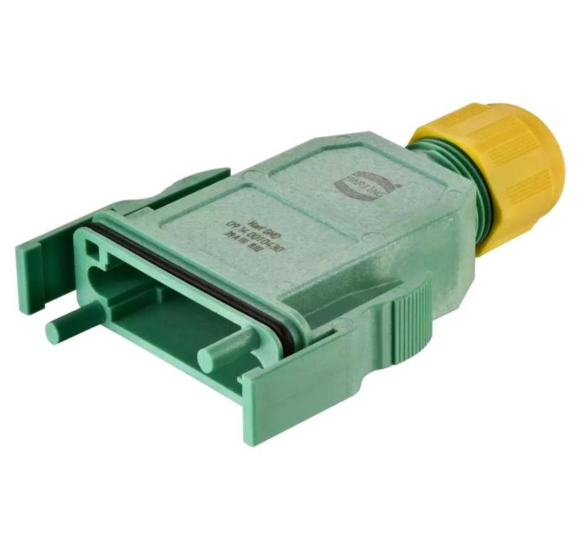 Harting Han® GND Tüllengehäuse, 7,5-14mm mit Rastverriegelung, Farbe: GRÜN