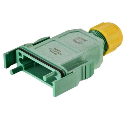 Harting Han® GND Tüllengehäuse, 7,5-14mm mit Rastverriegelung, Farbe: GRÜN
