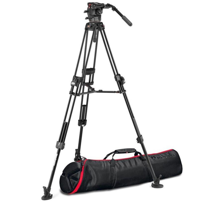 MANFROTTO Videokopf Manfrotto 526 mit Stativ 645 Fast Twin Carbon und Tasche