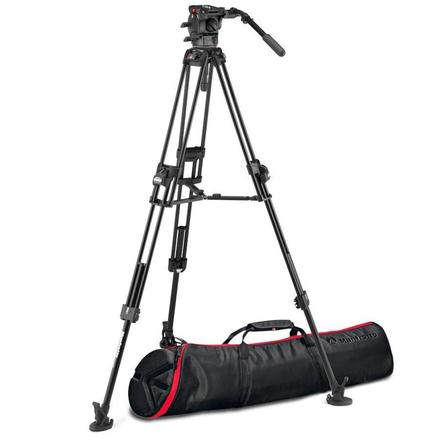 MANFROTTO Videokopf Manfrotto 526 mit Stativ 645 Fast Twin Carbon und Tasche