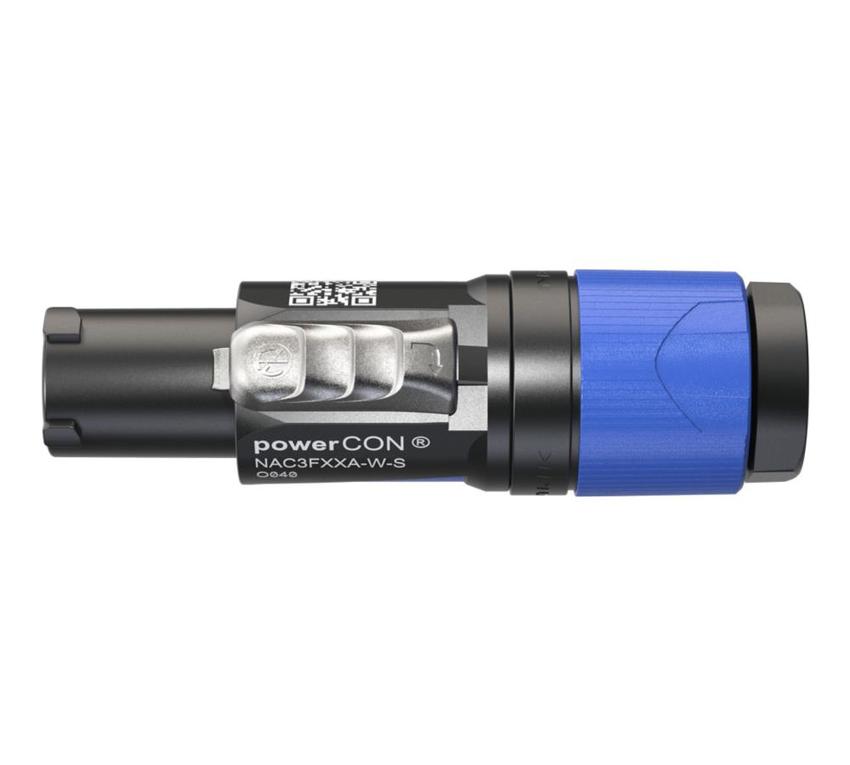 powerCON FXXA einphasig (3-Leiter) verriegelbar, farbcodiert ( blau) Schraubklemme 6-12mm *** 1 Tüte mit 100 Stück !!