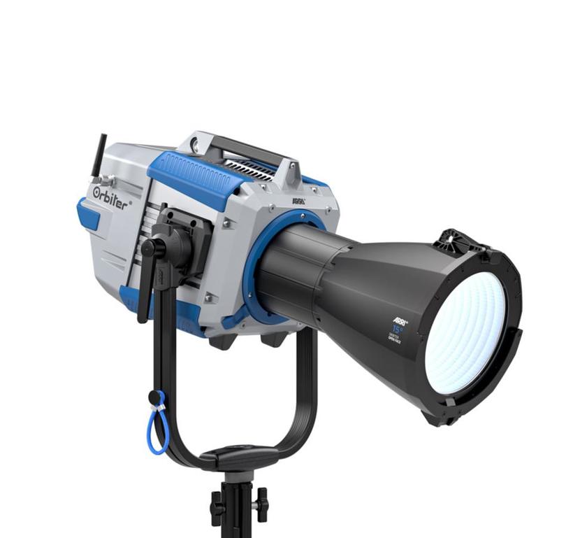 ARRI Orbiter Open Face Set, Basis Gehäuse mit 15°, 30°, 60° Open Face Optiken in Transporttasche, Control Panel & Bügel