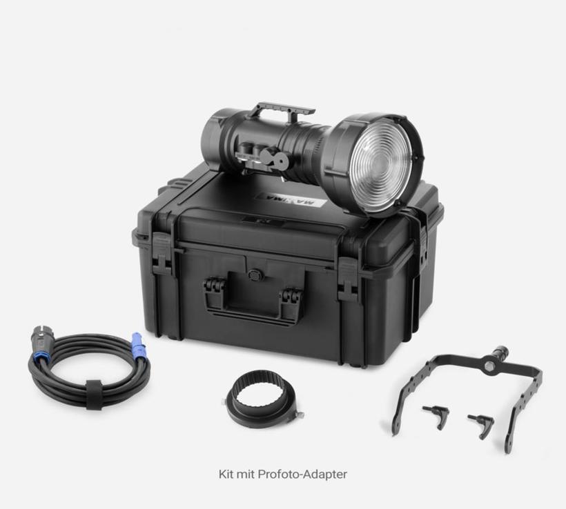 Maxima 3 Fresnel Kit incl.Transportcase, All-in-One 5600K Fresnel LED KIT, mit Profoto oder Bowens Adapter