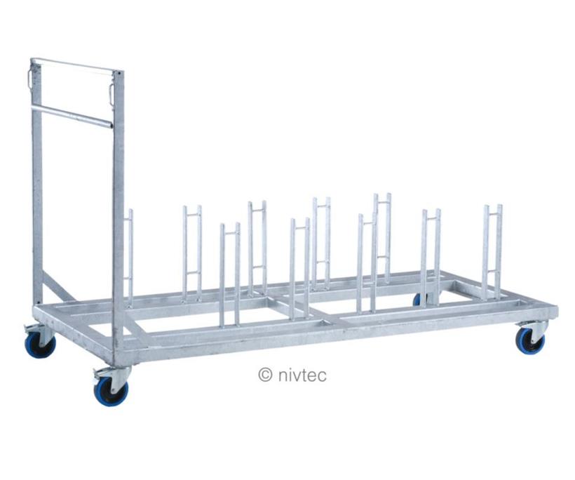 Nivtec Transportwagen für Sitzträger, für 10 große Sitzträger mit jeweils 1, 2, 3 oder 4 Sitzschalen