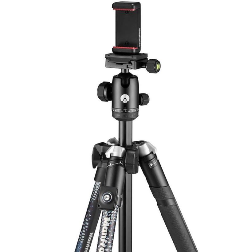 MANFROTTO Element MII Mobile Bluetooth Aluminium Fotostativ mit Kopf und Smartphone-Klemme, schwarz    DISCONTINUED!!!!!