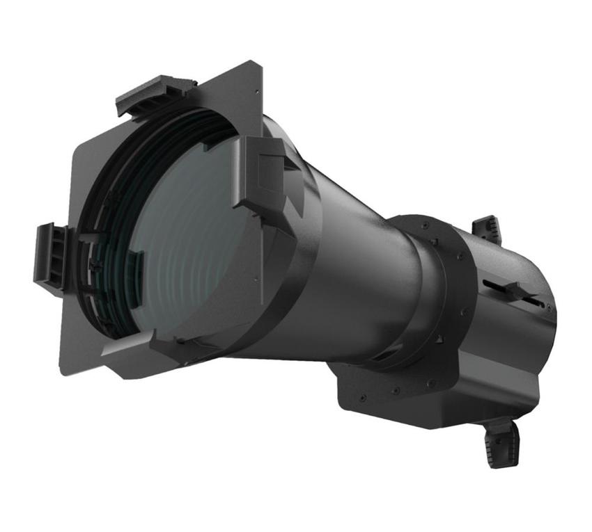PLT FIXED LENS, 19° Fixed beam lens tube, for use with ACCLAIM PLE &  LEKO LED, black, incl. 203 x 203mm gel frame