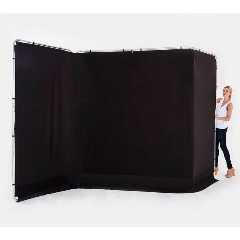 Manfrotto Panorama Hintergrund 4m (Schwarz) 4m x 2.3m (Kit mit Stoff und Rahmen)