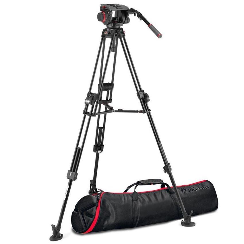 MANFROTTO Videokopf 509 mit Stativ 645 Fast Twin Carbon und Tasche