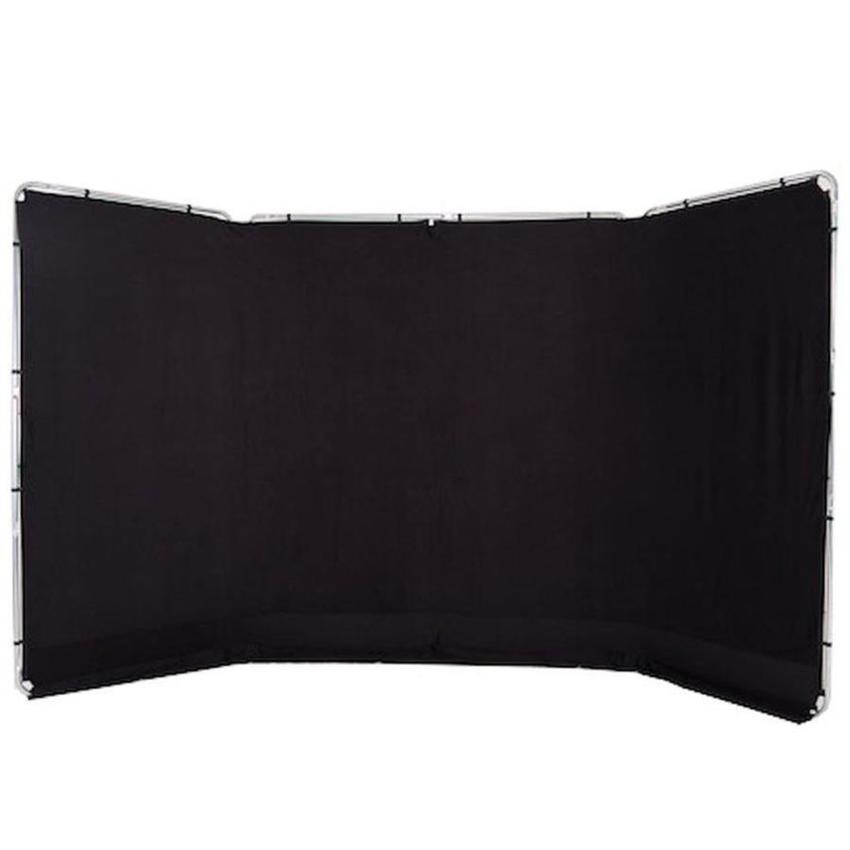 Manfrotto Panorama Hintergrund 4m (Schwarz) 4m x 2.3m (Kit mit Stoff und Rahmen)