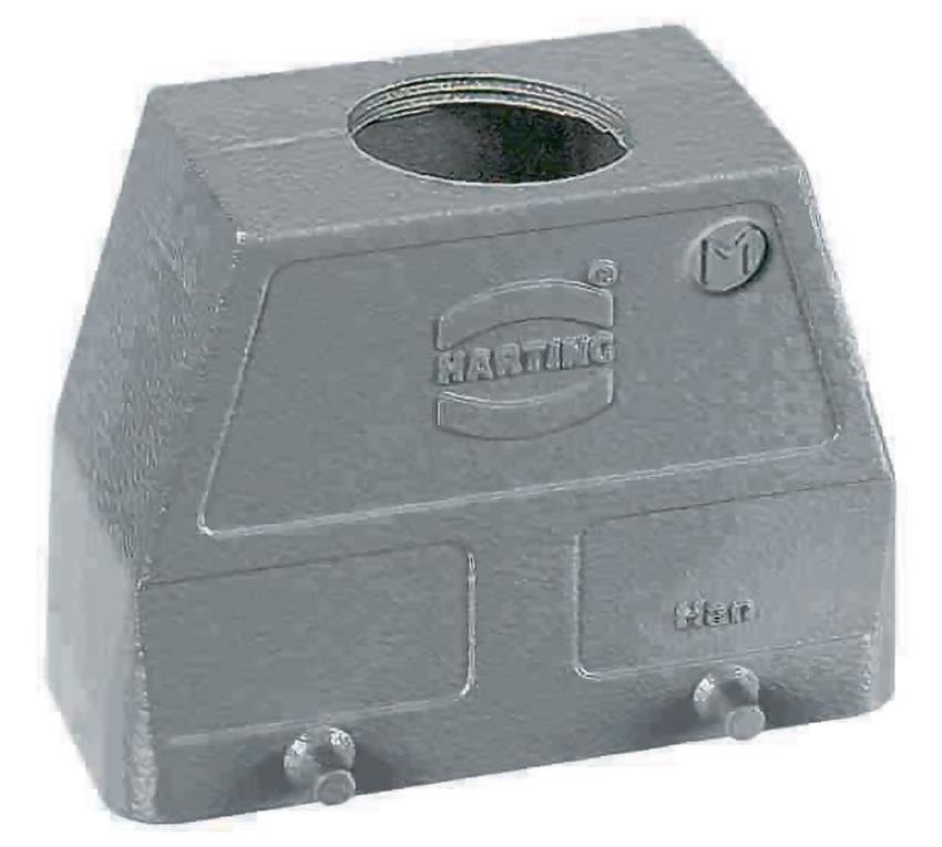 Harting HB-16 gg M32, Tüllengehäuse, gerade hohe Bauform, ohne Bügel, ohne Gummilippe