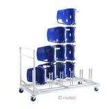 Nivtec Transportwagen für Sitzträger, für 10 große Sitzträger mit jeweils 1, 2, 3 oder 4 Sitzschalen