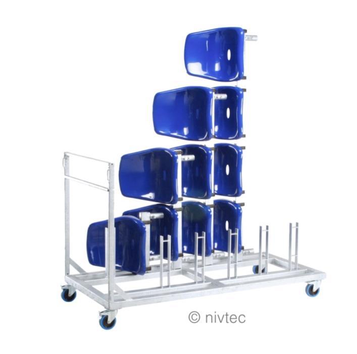 Nivtec Transportwagen für Sitzträger, für 10 große Sitzträger mit jeweils 1, 2, 3 oder 4 Sitzschalen