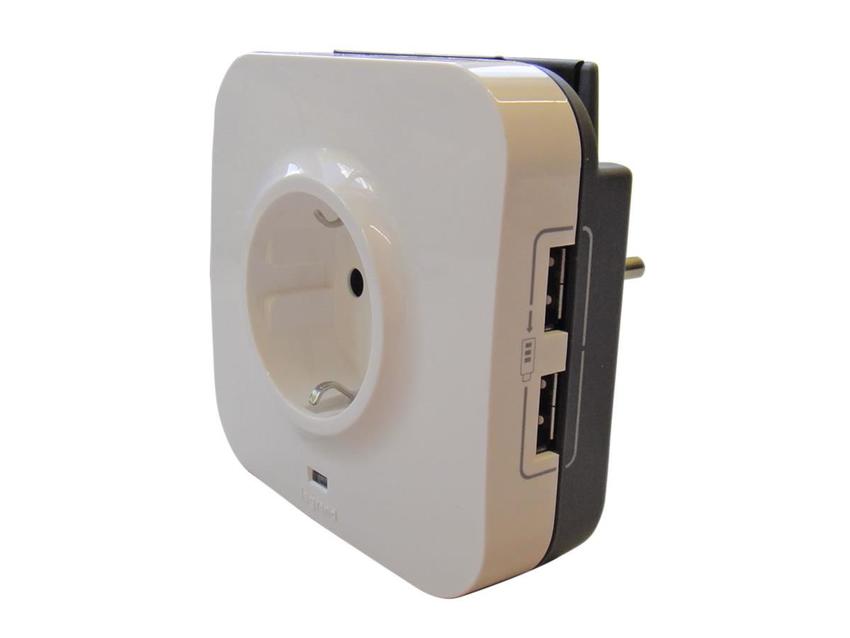 Legrand Ladesteckdose mit Handyhalterung und USB-Kabelrolle 2 USB-Steckdosen + Überspannungsschutz