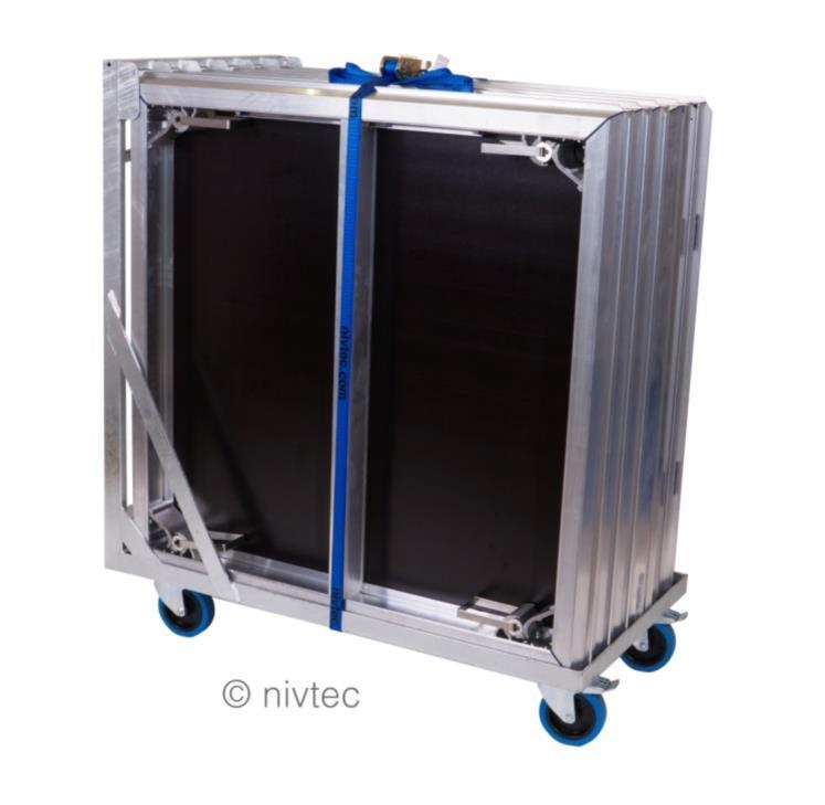 Nivtec Transportwagen klein, zur Lagerung und Transport von 6 Podesten hochkant, Rahmen aus Stahl,
