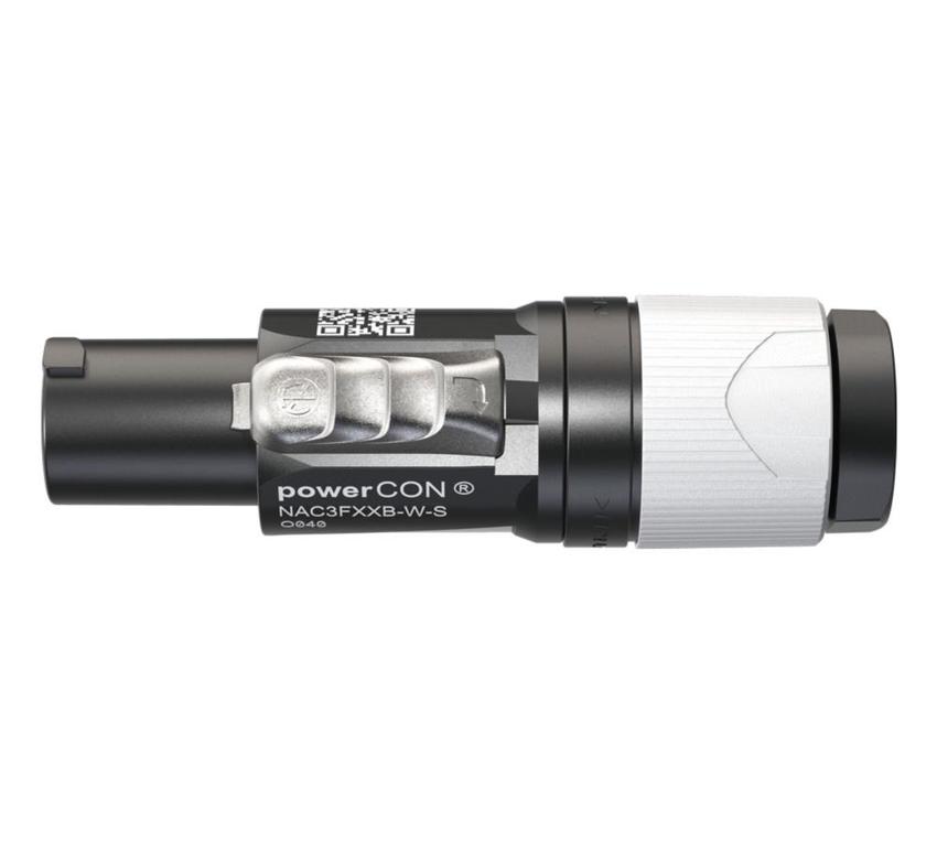 powerCON FXXA einphasig (3-Leiter) verriegelbar, farbcodiert (grau) für Power-In, Schraubklemmenmont. für Kabel Ø:6-12mm