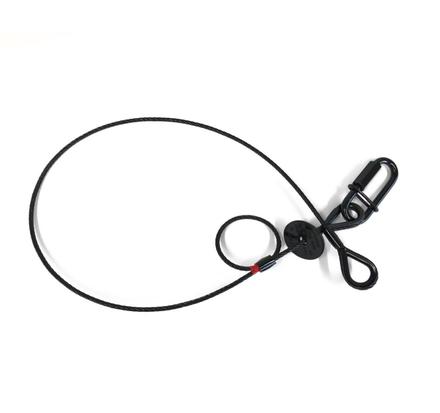 Saveking® Fangseil 03mm, 0.60m lang, 20Kg, SCHWARZ, mit Dämpfungselement, 1x SVG Notglied & CE BGV C1 Plakette