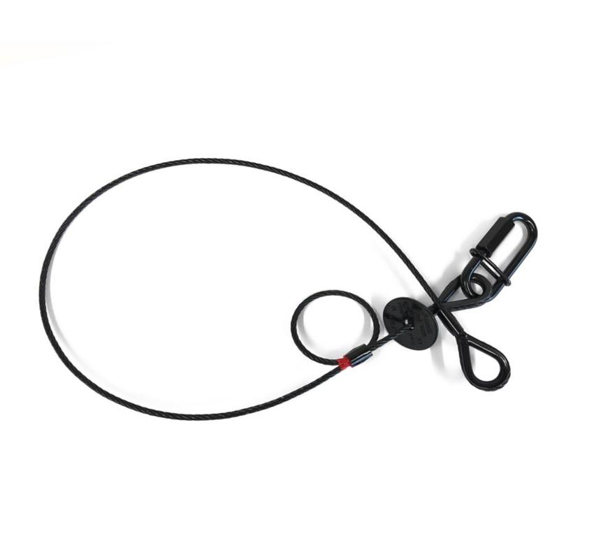 Saveking® Fangseil 03mm, 0.60m lang, 20Kg, SCHWARZ, mit Dämpfungselement, 1x SVG Notglied & CE BGV C1 Plakette