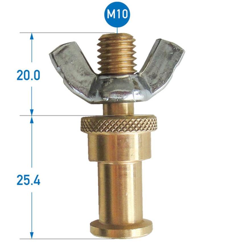 MANFROTTO ROUNDED 16MM LIGHTING STUD M10 Scheinwerferzapfen inkl. Flügelmutter, Gewindelänge 20mm