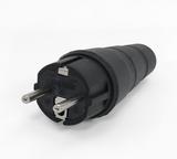 Gummi-Stecker 442/GT/Mammut, Schwarz, Kunststoffeinsatz, Schnappverrastung, IP44, Typ Kalthoff: 0.442M