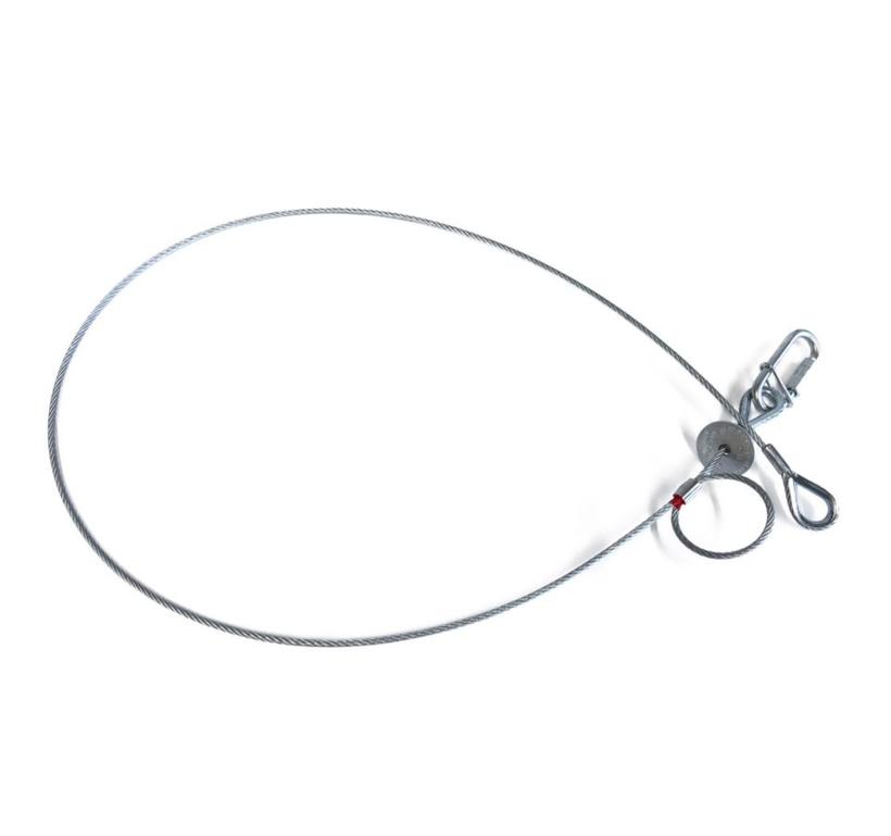 Saveking® Fangseil 03mm, 1.00m lang, 20Kg, SILBER, mit Dämpfungselement, 1x SVG Notglied & CE BGV C1 Plakette