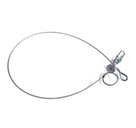 Saveking® Fangseil 03mm, 1.00m lang, 20Kg, SILBER, mit Dämpfungselement, 1x SVG Notglied & CE BGV C1 Plakette