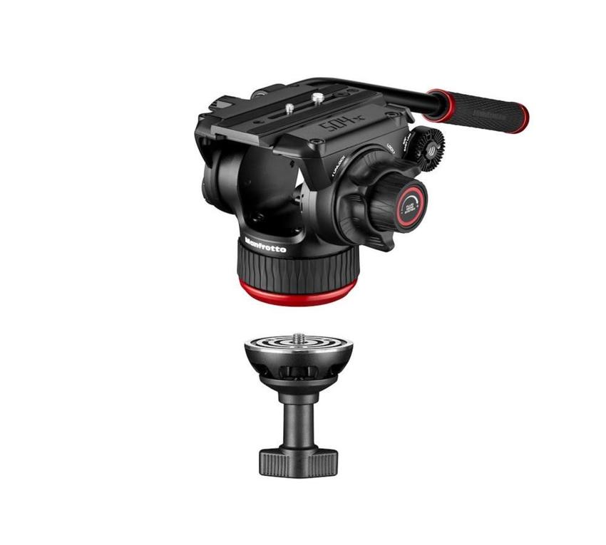 MANFROTTO Fluid-Videokopf 504X mit Alu-Doppelrohrstativ, Bodenspinne und Tasche