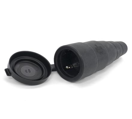 Gummi-Kupplung 452/GT/Mammut, Schwarz, Kunststoffeinsatz, Schnappverrastung, Deckel,  IP44, Typ Kalthoff: 0.452M