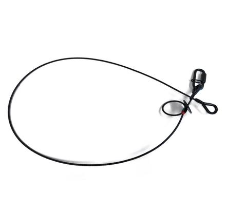Saveking® Fangseil 03mm, 1.00m lang, 20Kg, SCHWARZ, mit Dämpfungselement, 1x SVG Notglied & CE BGV C1 Plakette