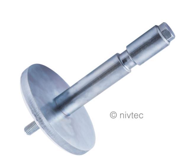Nivtec Geländer-Aufnahmebolzen Ø26mm für Sicherheits- geländer, Stahl, verzinkt,
