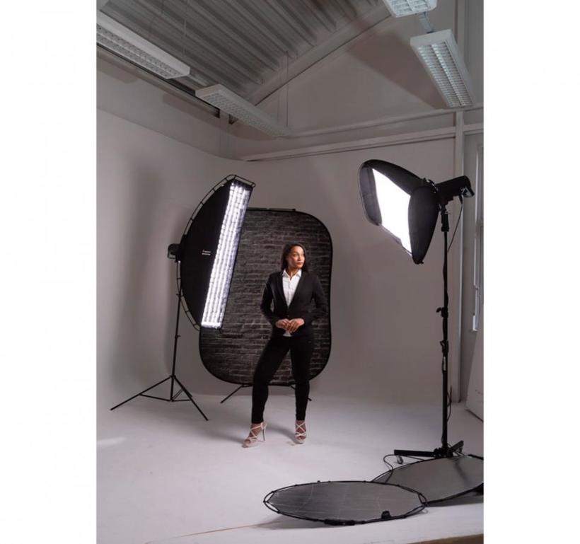 Manfrotto Textilhintergrund Urban (1,5m x 2,1m) Painted White/Industrial Grey Brick