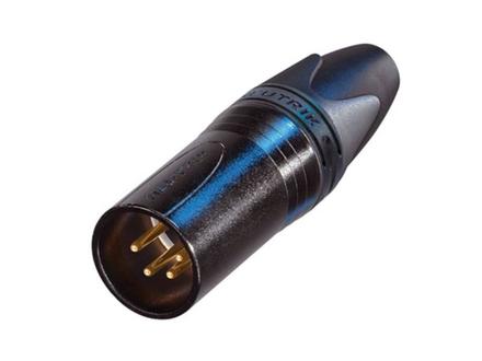 Neutrik 4pol-XLR Kabelst. schwarz-verchromtes Gehäuse, Gold beschichteten Kontakte
