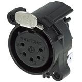 Neutrik 5pol-XLR Chassisbuchse, Erdung: Kein Masse-/Gehäuse Kontakt, horizontale Leiterplattenmontage